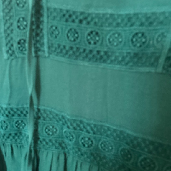 Reserved Emerald Green boho peasant festival Tunic Dress Medium - Picture 7 of 10